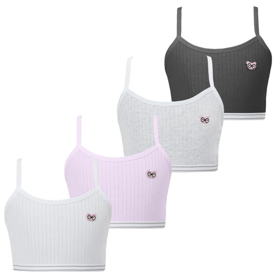 LYMAYTER Little Girls First Training Bra Teens Soft Cotton Cami Seamless Comfort Everyday Starter Underwear