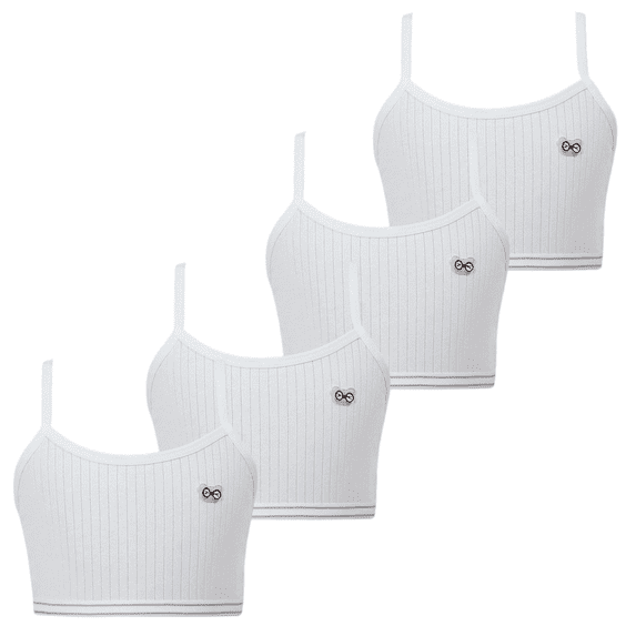 LYMAYTER Little Girls First Training Bra Teens Soft Cotton Cami Seamless Comfort Everyday Starter Underwear