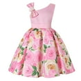 thumbnail image 1 of LYMAYTER Little Girls Halter Princess Dress Kids Baby Summer Floral Party Gown Toddler Birthday Pageant Dresses for 2-10 T, 1 of 9