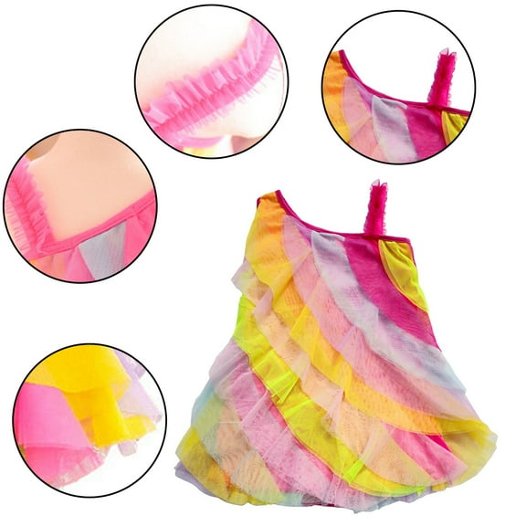 LYMAYTER Little Girls Soft Dresses Kids Sleeveless Party Princess Dress Toddler Colourful Casual Dress Sundress for 2-10 Years