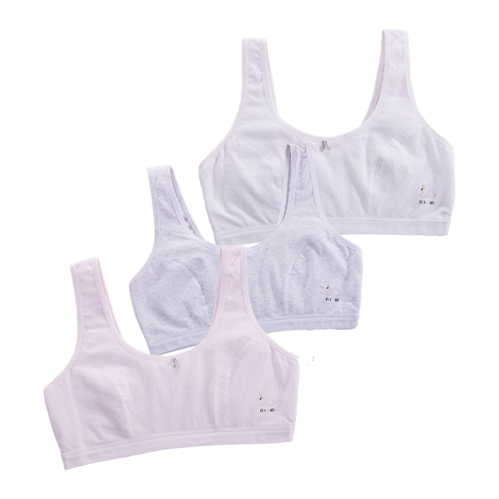 LYMAYTER M-XL Girls Sports Bra 9-12 Crop Wireless Training Bras Teens ...