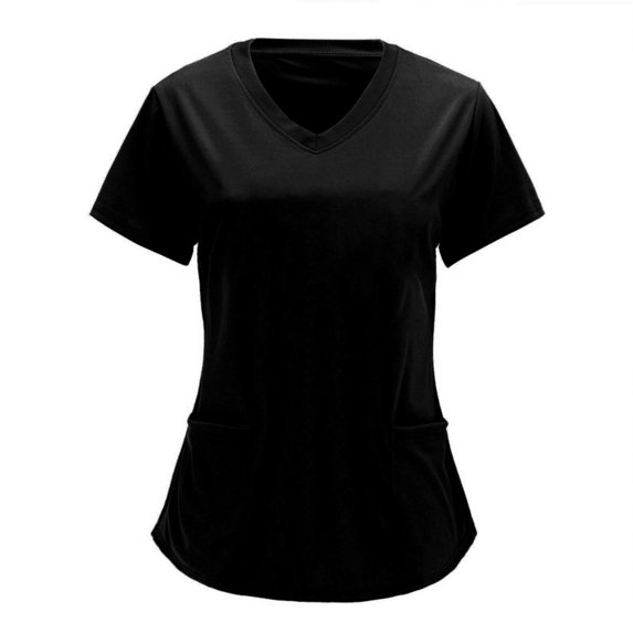LYMAYTER Medical Scrub Tops for Women Loose V-Neck T-Shirt Comfy Permeability Medical Workwear S-2XL