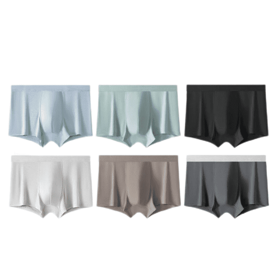 LYMAYTER Men Cooling Boxer Briefs Modal Seamless Underwear Summer Stretch Fit Underpants L-3XL 1PCS