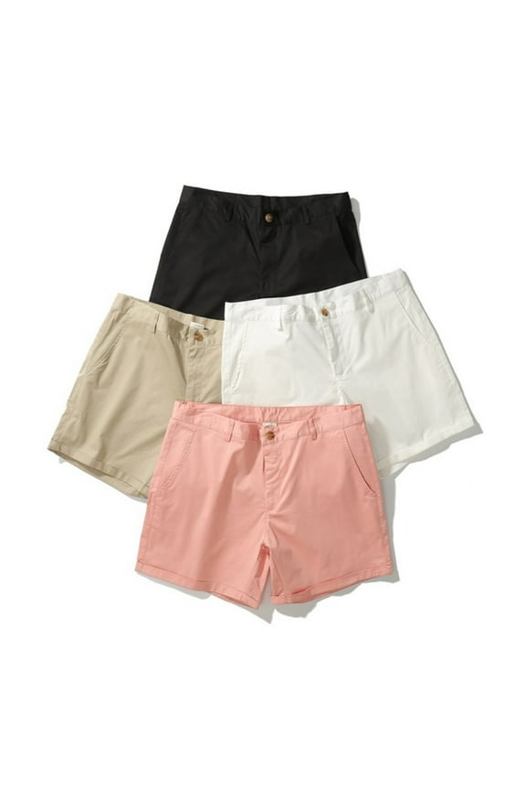 Men's Casual Shorts 4-Inch Inseam Summer Button Elastic Outdoor Comfort shorts for S-4XL