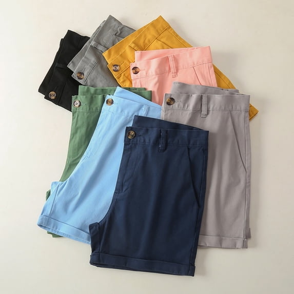 LYMAYTER Men's Casual Shorts Elastic Close-Fitting 4-Inch Button shorts Outdoor Comfort shorts S-3XL