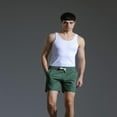 thumbnail image 1 of LYMAYTER Men's Cotton Shorts Solid Color Casual Shorts Plus Size Shorts S-4XL, 1 of 8