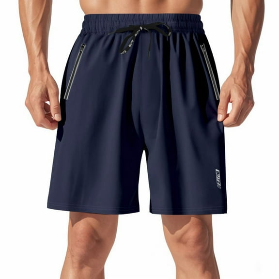 LYMAYTER Men's Microelastic Shorts Quick Dry Beach Casual Sports Shorts S-3XL