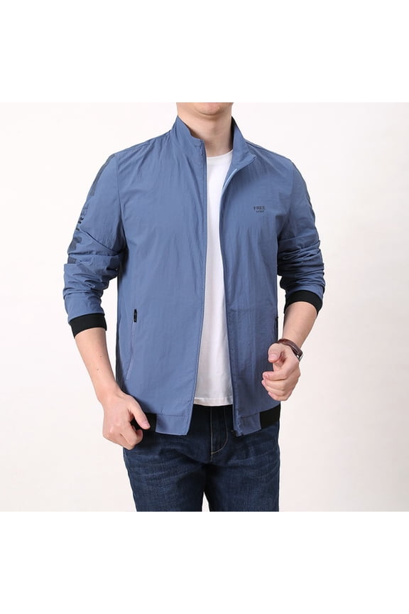 Men's Quick-Dry Thin Sun Protective Jacket Lightweight Casual Windbreaker Outdoor Hiking Travel Apparel