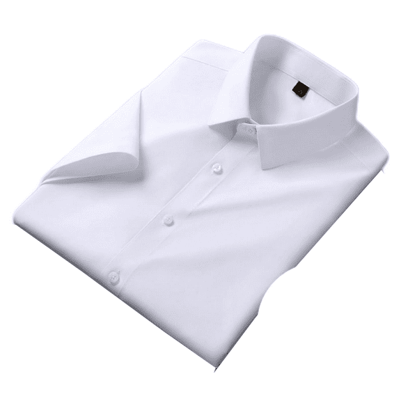 LYMAYTER Men's Summer Dress Shirt Solid Color Short Sleeve Formal Shirt Wrinkle-Free Office Casual Shirt