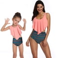 thumbnail image 1 of LYMAYTER Mother and Daughter Swimsuits Mommy and Me Family Matching Swimwear Ruffle Bikini Set Women High Waist Bathing Suit, 1 of 10