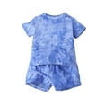 thumbnail image 1 of LYMAYTER Newborn Boys Summer T-Shirt Outfit 2PCS Infant Tie Dye Short Sleeve Tee Tops Shorts Set for 6-36M, 1 of 9