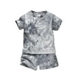 thumbnail image 1 of LYMAYTER Newborn Boys Summer T-Shirt Outfit 2PCS Infant Tie Dye Short Sleeve Tee Tops Shorts Set for 6-36M, 1 of 9