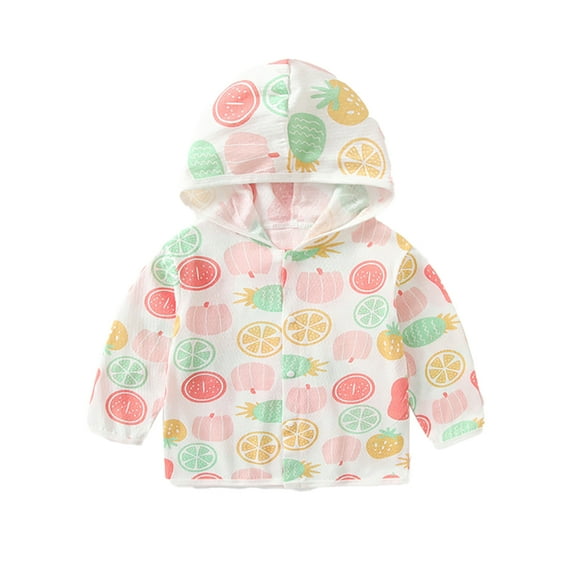 LYMAYTER Newborn Cute Sunscreen Jacket Baby Boys Girls Ice Silk Long Sleeve Summer Sunscreen Clothing Infant Cartoon Coat for 6 Months-24 Months
