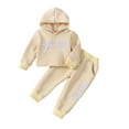 thumbnail image 1 of LYMAYTER Newborn Hoodie Outfits 2PCS Infant Unisex Long Sleeve T-Shirt and Pants Set for 3 M- 24 Months, 1 of 10