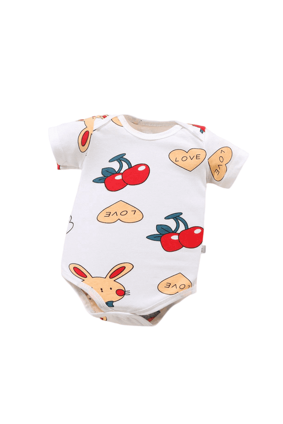 Newborn Infant Short Sleeve Bodysuit Soft Cotton Cute Print Romper Summer Casual Clothes for Boys Girls