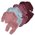 thumbnail image 1 of LYMAYTER Newborn Spring Fall T-Shirt Outfits 2PCS Infant Ruffles Long Sleeve Jogger Pant Set for 0-24 M, 1 of 9