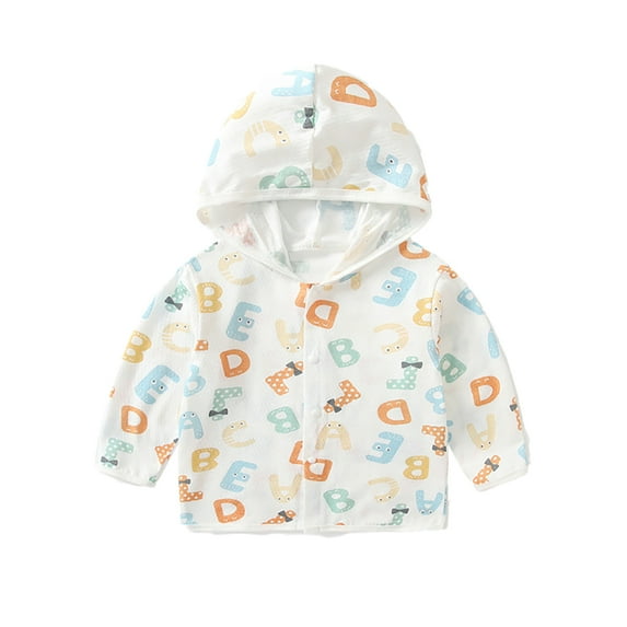 LYMAYTER Newborn Cute Sunscreen Jacket Baby Boys Girls Ice Silk Long Sleeve Summer Sunscreen Clothing Infant Cartoon Coat for 6 Months-24 Months