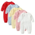 thumbnail image 1 of LYMAYTER Newborn Unisex One Piece Cotton Pajamas for Baby 0-24M Spring casual Long-Sleeve Bodysuits, 1 of 7