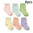 thumbnail image 1 of LYMAYTER Non Slip Infant Baby Socks Toddler Kids Grip Socks for Boy Girls Anti Skid Ankle Socks for 0-7 Year Children Cotton Solid Color No Show Socks with Grippers 6 Pairs, 1 of 9