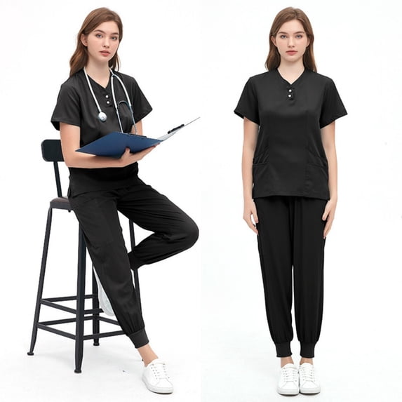 LYMAYTER Nurse Uniform for Womens Cooling Quick Drying Medical Uniform Lightweight Top + Pants Medical Set S-2XL