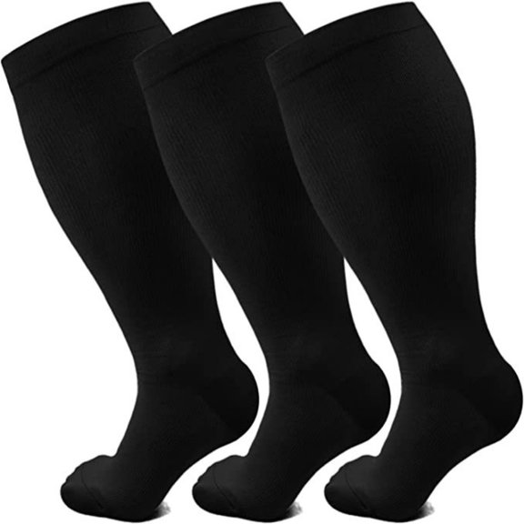 LYMAYTER Outdoor Knee-High Socks Compression Support Athletic Leisure Socks Breathable Cushioning