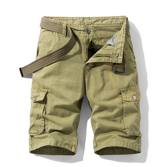 LYMAYTER Outdoor Shorts for Men Summer Casual Shorts Cotton Relaxed Cargo Shorts with Multi-Pocket 30-38