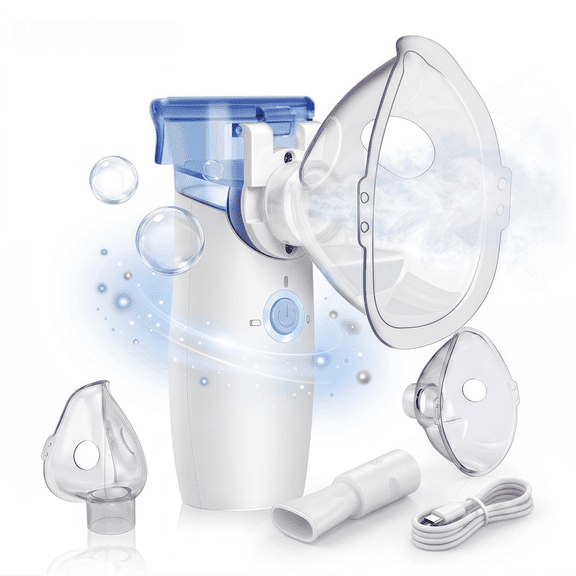 LYMAYTER Portable Cool Mist Humidifier, USB Lightweight Handheld Compressor Steam Inhaler for Home Travel Daily Use