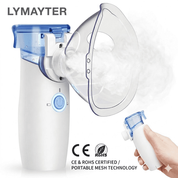 LYMAYTER® Portable Handheld Compressor Steam Inhaler for Adults & Kids（USB Charging or 2 AA Batteries）