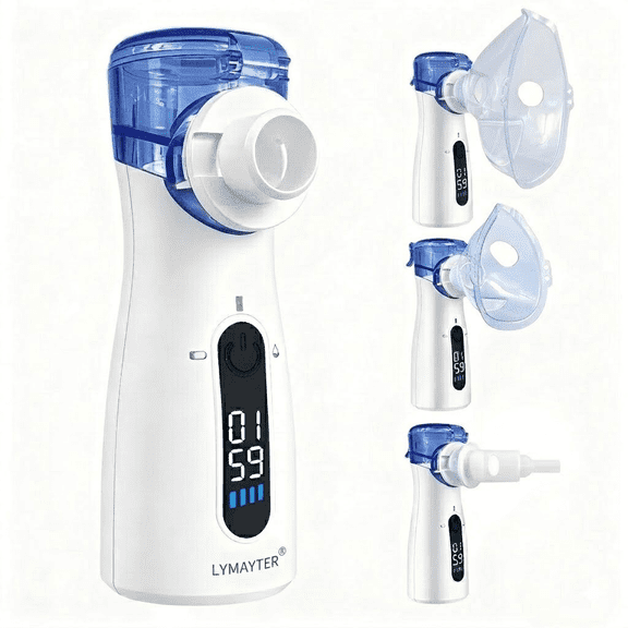 LYMAYTER® Portable Personal Steam Inhaler Rechargeable Handheld Humidifier USB LCD Compressor for Travel Home&Office