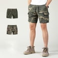 thumbnail image 1 of LYMAYTER S-2XL Men Camo Shorts Casual Loose Shorts with Multi-Pocket Summer Drawstring Cargo Shorts, 1 of 9