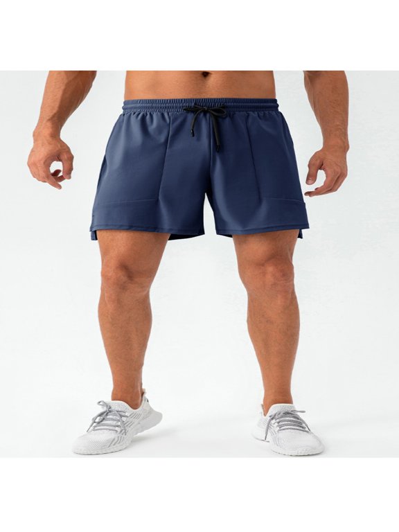 S-2XL Men Sweat Shorts Solid Color Elastic Waist Sports Shorts Permeability Training Shorts