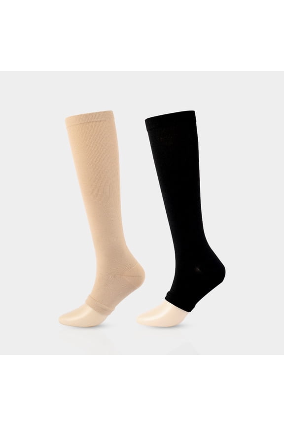 S-2XL ‌Women Men Open Toe Compression Socks High Calf Support Sleep Night Travel Relief for Socks