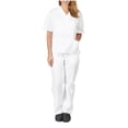 thumbnail image 1 of LYMAYTER S-2XL Womens Medical Uniform Cooling Supple Nurse Uniform Lightweight Short Sleeve with Pocket Scrubs Set, 1 of 6