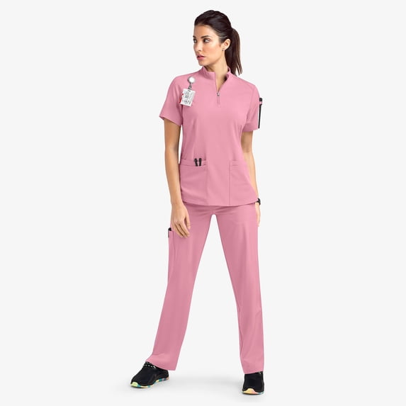 LYMAYTER S-2XL Womens Medical Uniform Standing Neck Quick-Dry Clinical Training for Nurse Uniform Medical Workwea Set