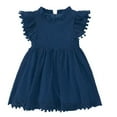 thumbnail image 1 of LYMAYTER Sleeveless Dress for Girls Baby Toddler V-Neck Sundress Pageant Dresses Kids Hollow out Dress Party Gown Formal Dance Gown Fashion Dresses for 6-6Y, 1 of 9