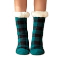 thumbnail image 1 of LYMAYTER Slip Grip Socks for Women Classic Buffalo Plaid Mid-Calf Socks Winter Non-Skid Warm Slipper Socks, 1 of 8