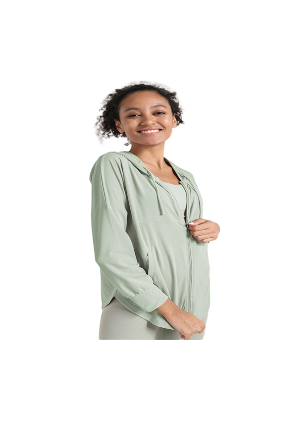 Sun Protection Jacket for Women Quick-Dry Zip Hoodie Summer Lightweight Hiking Sun Shirt S-XL