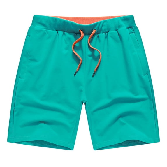 LYMAYTER Sweat Shorts for Men Solid Color Cotton Runing Shorts Classic Versatile Athletic Shorts M-6XL