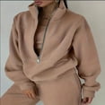 thumbnail image 1 of LYMAYTER Sweatsuit Sets for Women Cozy Fleece Jogger Set Thermal Zipper Pullover & Pants Sets XS-5XL, 1 of 9
