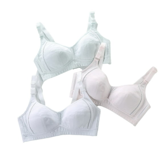 LYMAYTER Teen Training Bra 12-16 Girls Sports Bras Cotton Adjustable Straps Breathable Underwear 75-90B