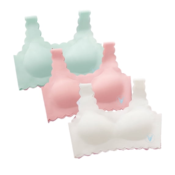 LYMAYTER Teen Training Bra 9-13 Ruffle Seamless Sports Bras for M-2XL Comfort Daily Wear Girls Bra
