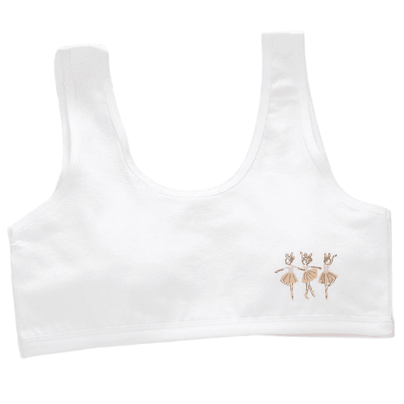 LYMAYTER Teens Girls Breathable Cotton Training Bras Young Girls Wide Shoulder Straps Seamless Comfort Bralette