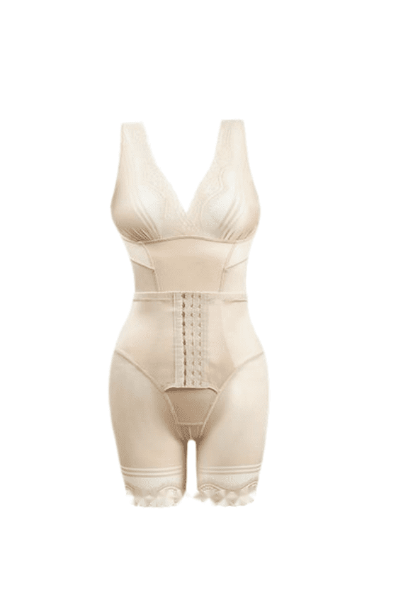 Three Rows Hooks Shapewear Bodysuit Women Tummy Compression Jumpsuit