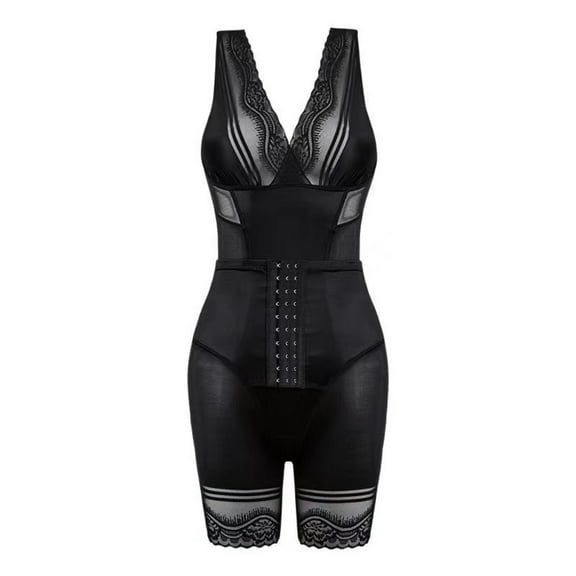 LYMAYTER Three Rows Hooks Shapewear Bodysuit Women Tummy Compression Jumpsuit