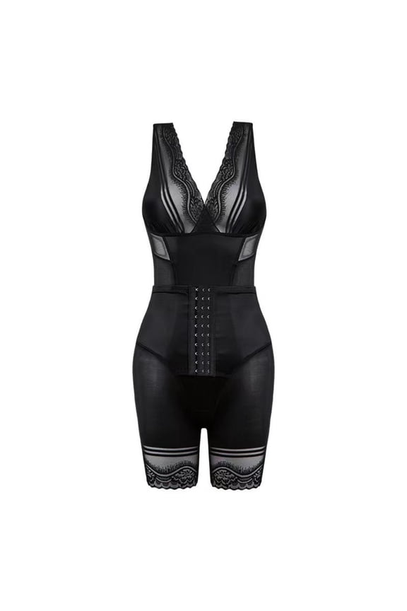 Three Rows Hooks Shapewear Bodysuit Women Tummy Compression Jumpsuit