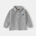 thumbnail image 1 of LYMAYTER Toddler Baby Boys Lapel Button Long Sleeve Shirts Solid Color Casual Holiday Pullover Tops 2-7Y, 1 of 8