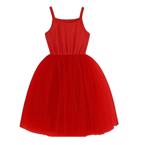 LYMAYTER Toddler Baby Girl Dress Kids Tulle Dresses Sleeveless Straps Sundress Newborn Tutu Dresses for 12-8Y
