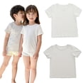 thumbnail image 1 of LYMAYTER Toddler Baby Girls Summer Casual Tee Shirt 2-10T Kids Short Sleeve Soild Color Tees Shirt Crew Neck Cotton T-Shirt Tops, 1 of 10