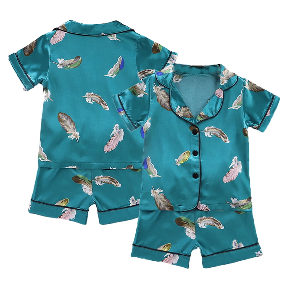 Kids Blushing Babe Silky Satin Pajama Set main image 0