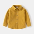 thumbnail image 1 of LYMAYTER Toddler Boys Button Down Shirt Long Sleeve Solid Color Shacket Spring Fall Casual Button Up Top 2-7Y, 1 of 8